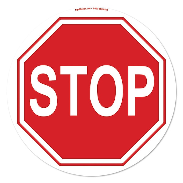 Stop Sign 16in Non-Slip Floor Marker, 12PK, 16 in L, 16 in H, FD-2-C-16-12PK-99883